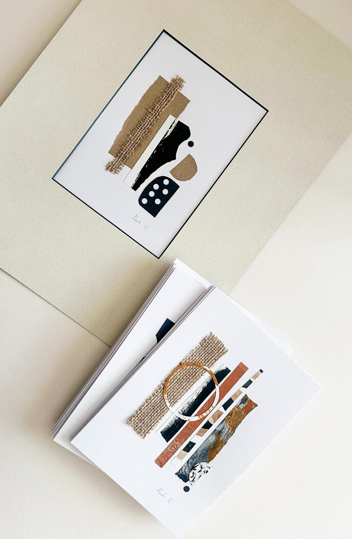 Original, textural abstract collages by Kanika Kingshott