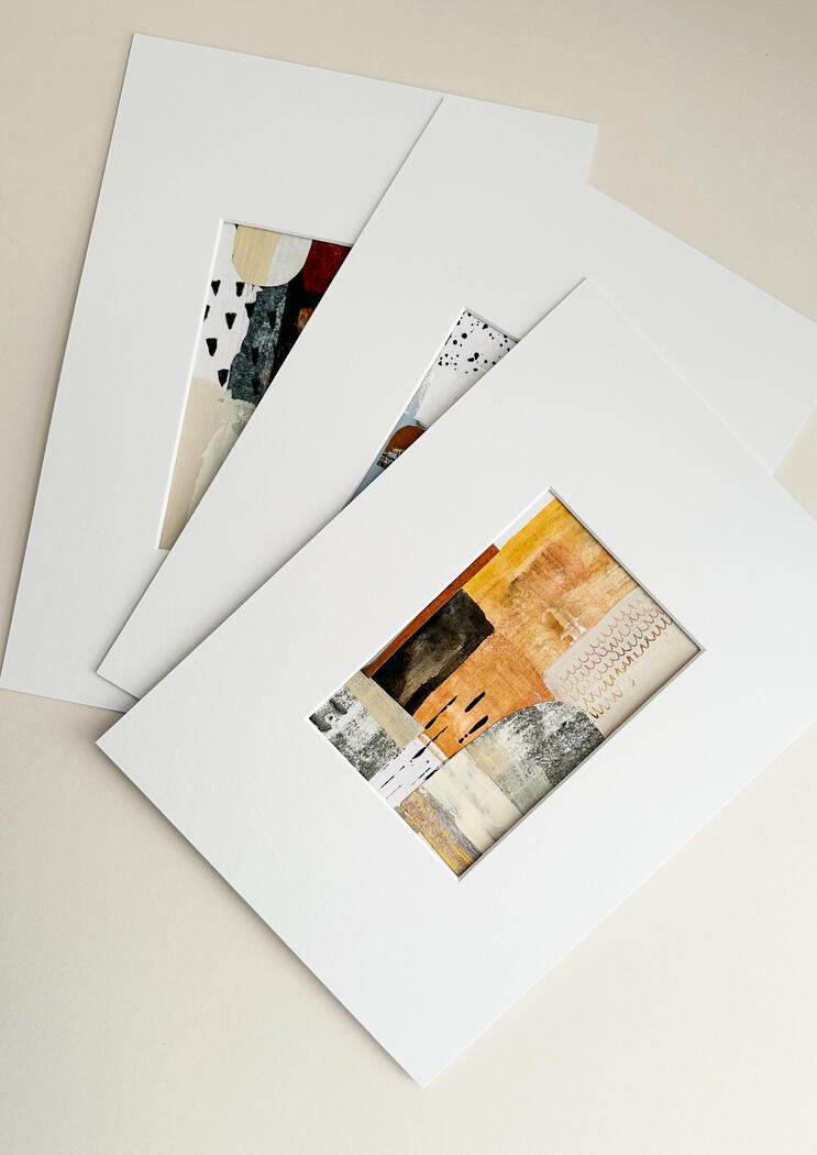 Original Abstract collages in modern, neutral colours.